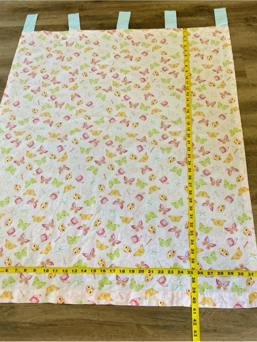 Butterfly Curtains Set of 4 Window DEBREUYN Nursery Baby Girl Decor Pink Tab Bl